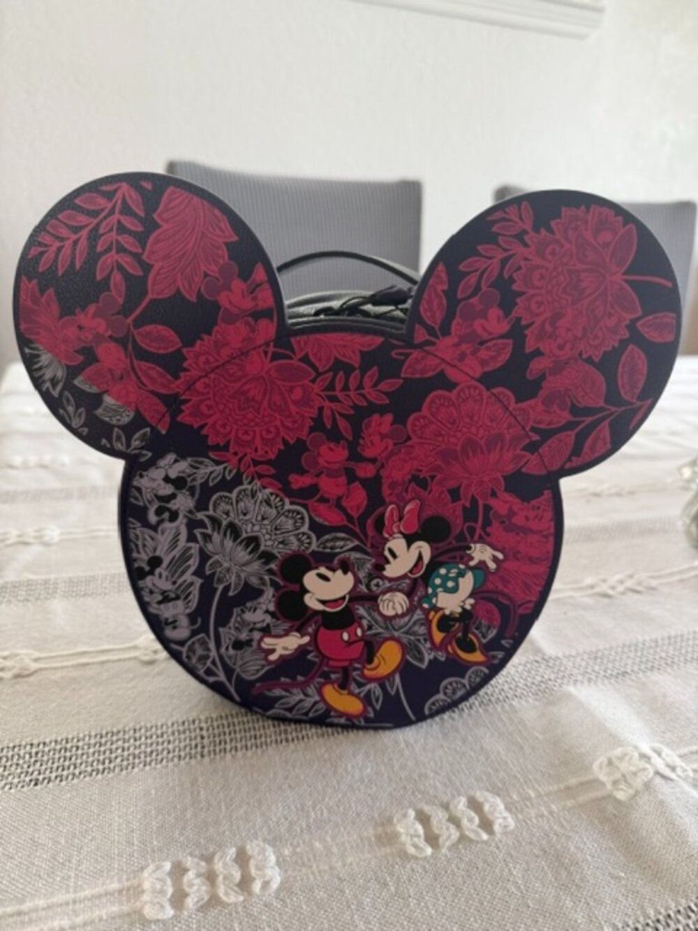 NEW Disney x Vera Bradley Mickey Minnie Mouse Ears Floral Cosmetic Bag